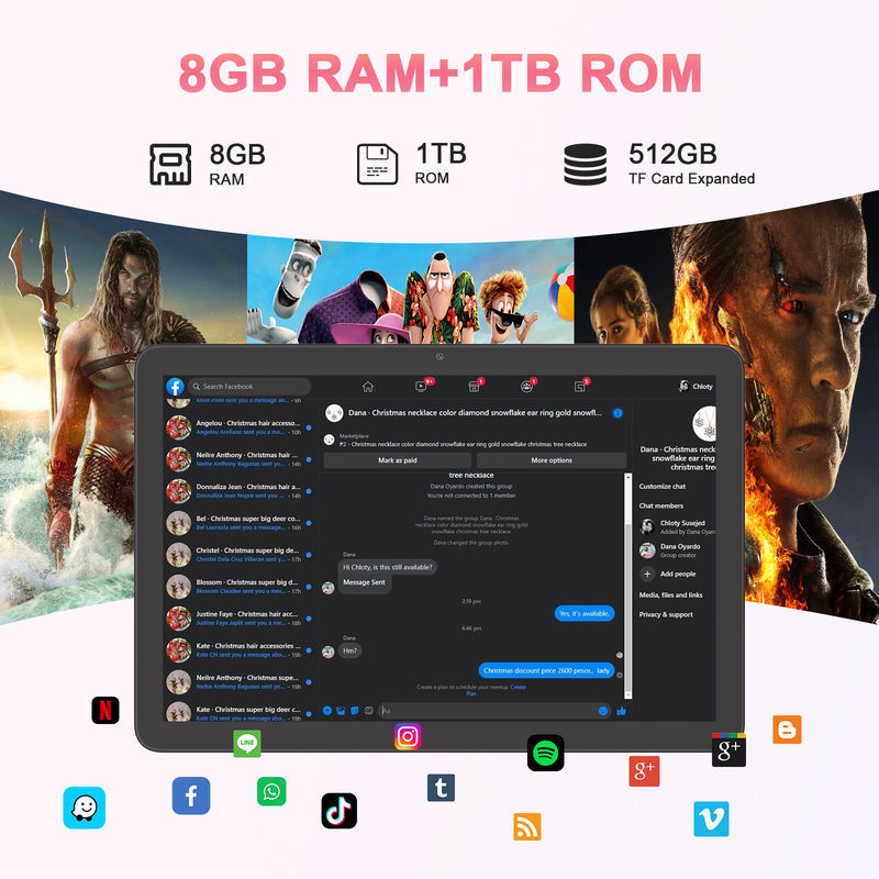 C Idea 10.1 Inç 5G LTE Tablet Sim Kartı Eğlence Alanı Dokunmatik Ekranlı Tablet Pc M8300 Plus Siyah