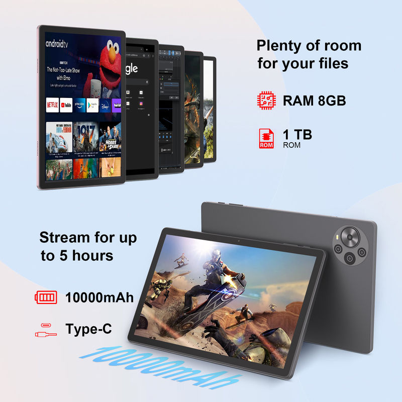 C Idea 10.36 Inch Tablet PC 2K Ekran Öğrenciler İçin En Yeni Android Tablet Cm10500 Plus Gri