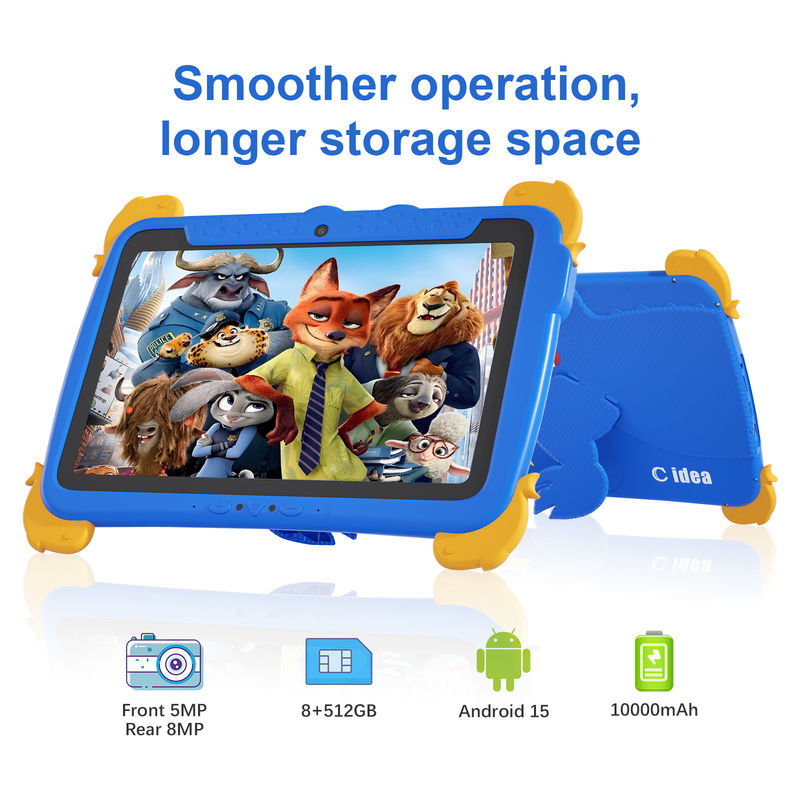 C Idea 10.1 Inç Tablet Kidspad Android 15 Dört çekirdekli işlemci ve ebeveyn kontrolü CM10000plus