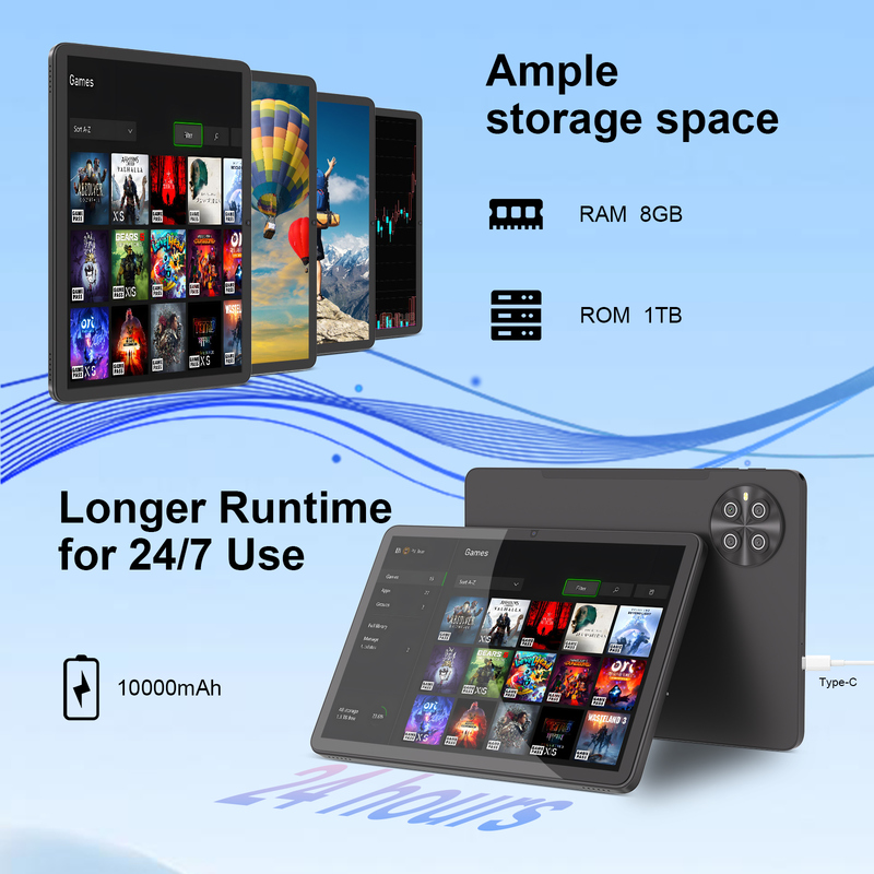 C Idea 10.1 Inch Android 15 Tablet 8GB RAM 1TB ROM Model CM8800plus Siyah