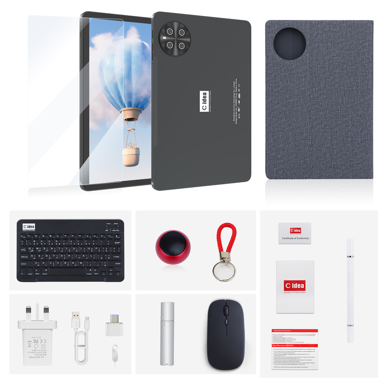 C Idea 10.1 İnç Tablet PC Android 15 Tablet Klavye ve Fare İle CM8800plus Gri