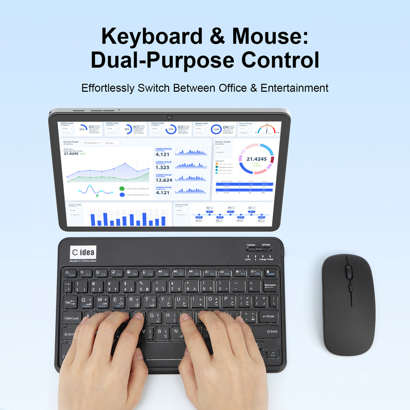 C Idea 10.1 İnç Tablet PC Android 15 Tablet Klavye ve Fare İle CM8800plus Gri
