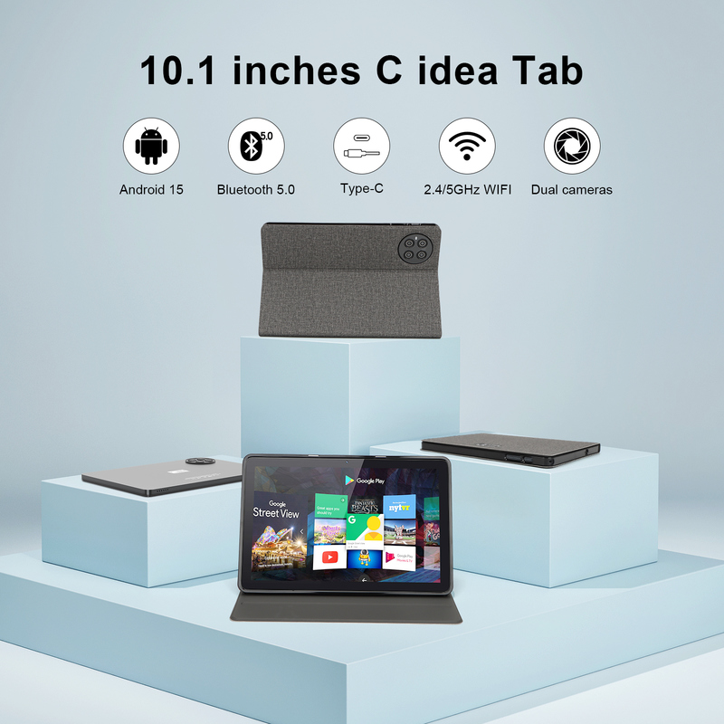 C Idea 10.1 İnç Tablet PC Android 15 Tablet Klavye ve Fare İle CM8800plus Gri