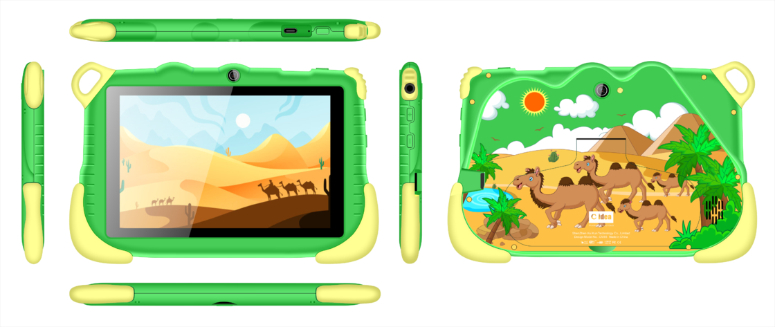 En Yeni Tabletler C Idea 6+128GB Android 12 Tablet Eğitimsel APP ile Kidspad CM85 yeşil