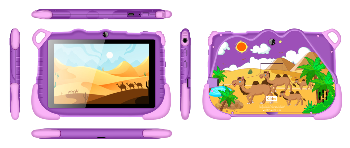 En Yeni Tabletler C Idea 6+128GB Android 12 Tablet Eğitimsel APP ile Kidspad CM85 mor