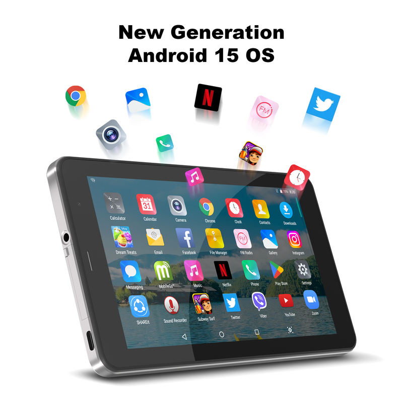 C idea 7 inç Wifi Tablet Kılıflı 8+256GB Depolama Dört Çekirdekli İşlemci 600x1024 IPS Dokunmatik Ekran CM516 gümüş