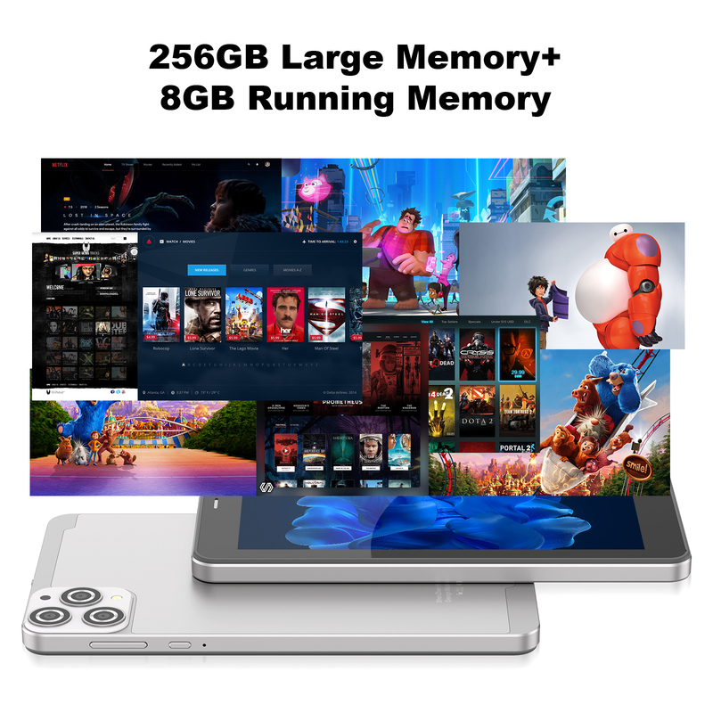 C idea 7 inç Wifi Tablet Kılıflı 8+256GB Depolama Dört Çekirdekli İşlemci 600x1024 IPS Dokunmatik Ekran CM516 gümüş