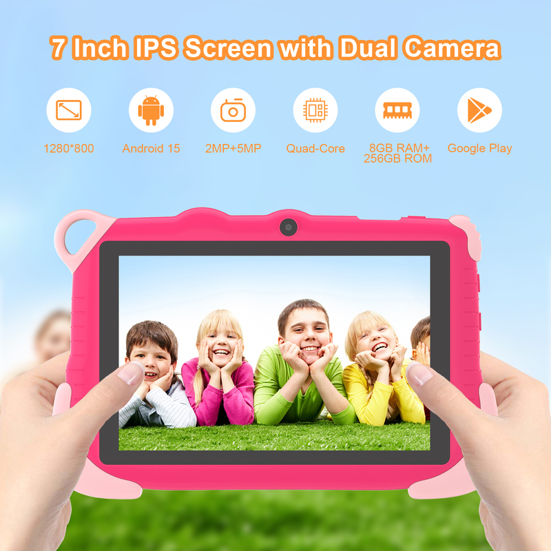 C Idea 7 Inch Android 15 Öğrenciler İçin Eğitim Akıllı Tablet CM78 pembe