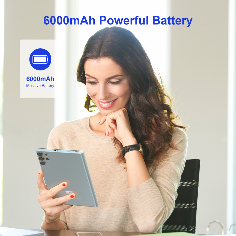 C fikir 7 inçlik Wifi Tablet 8+256GB depolama alanı Quad Core işlemci 600x1024 IPS dokunmatik ekran CM524 mavi