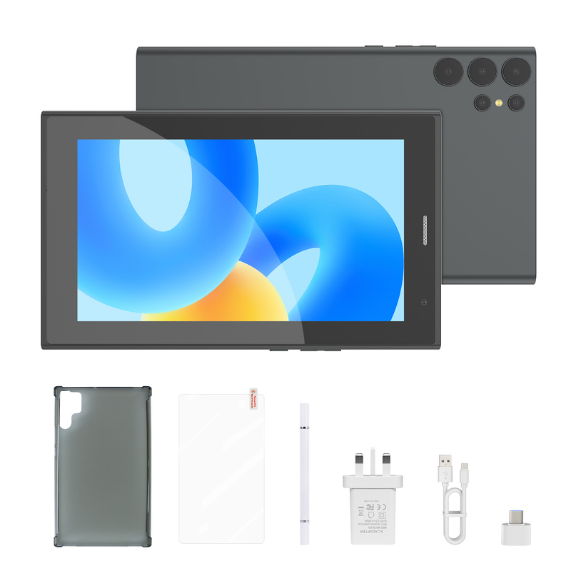 C fikir 7 inçlik Wifi Tablet Case ile 8+256GB Depolama Dört çekirdekli İşlemci 600x1024 IPS Dokunmatik ekran CM524 gri