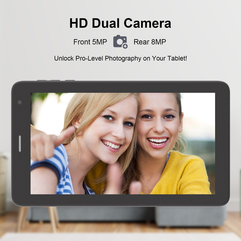 C idea 7 inç Wifi Tablet Kılıflı 8+256GB Depolama Dört Çekirdekli İşlemci 600x1024 IPS Dokunmatik Ekran CM528 siyah