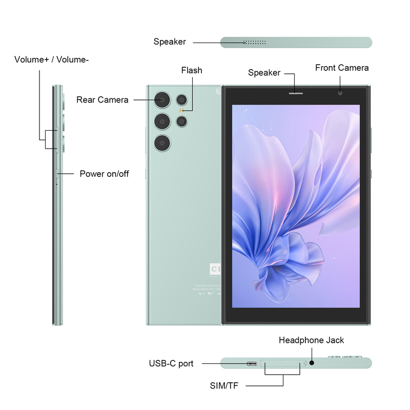 C fikir 8 + 512GB depolama ile 8 inçlik Wifi Tablet Quad Core işlemci 800x1280 IPS dokunmatik ekran yeşil CM824