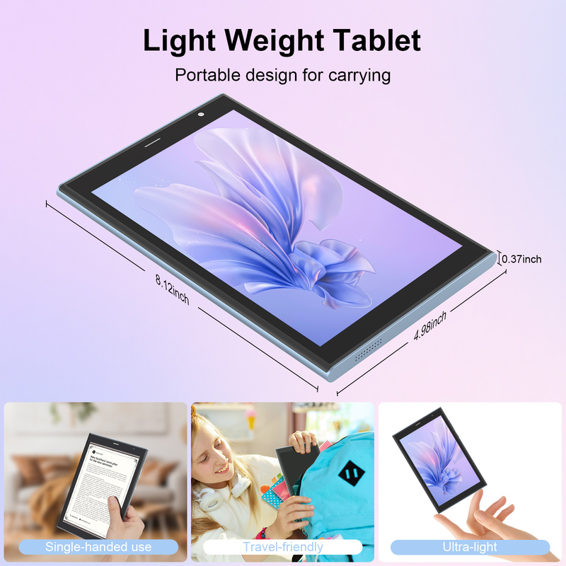 C fikir 8 + 512GB depolama ile 8 inçlik Wifi Tablet Quad Core işlemci 800x1280 IPS dokunmatik ekran mavi CM824