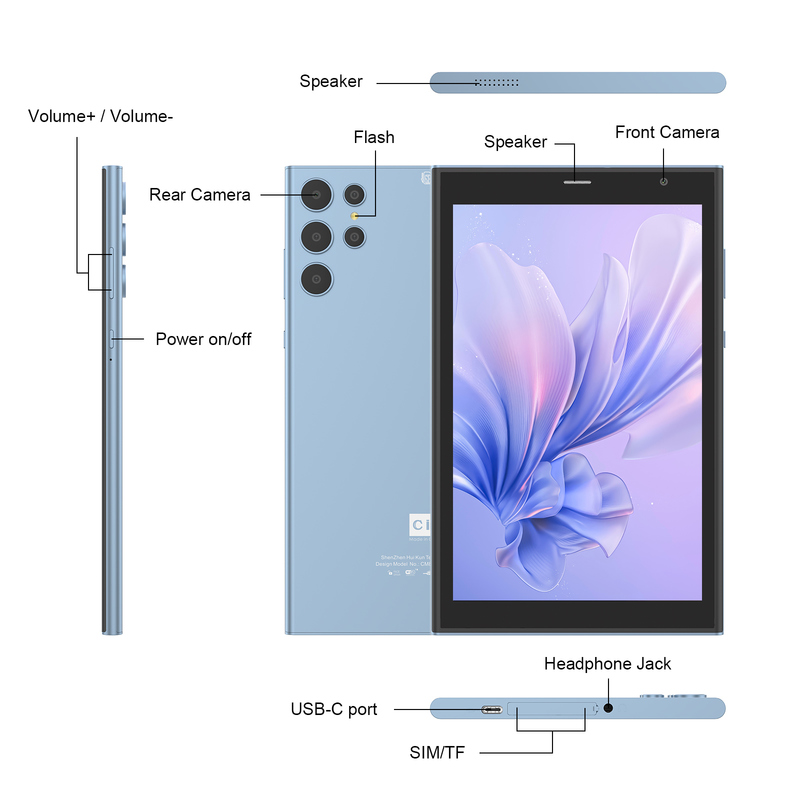 C fikir 8 + 512GB depolama ile 8 inçlik Wifi Tablet Quad Core işlemci 800x1280 IPS dokunmatik ekran mavi CM824
