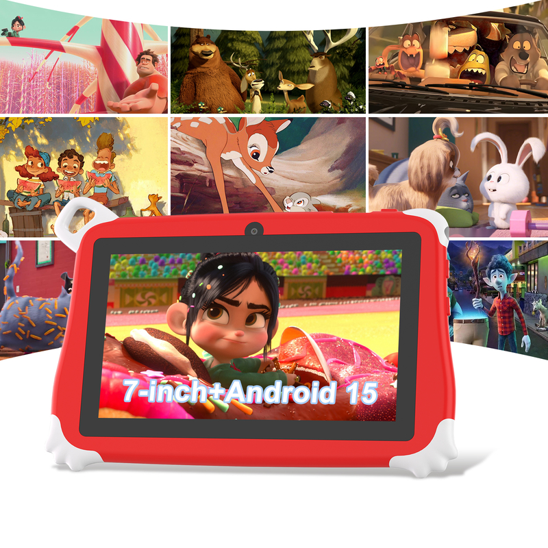 C Idea Android 15 Çocuk Tableti 8+256GB Eğitim Tableti Arkadaşça APP ile Kidspad CM86 kırmızı