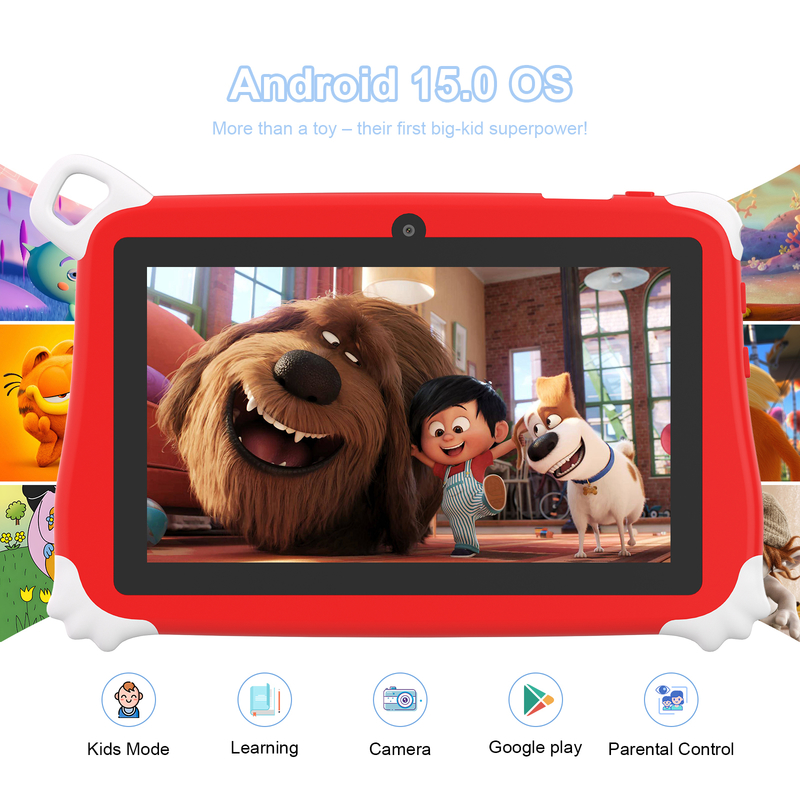 C Idea Android 15 Çocuk Tableti 8+256GB Eğitim Tableti Arkadaşça APP ile Kidspad CM86 kırmızı