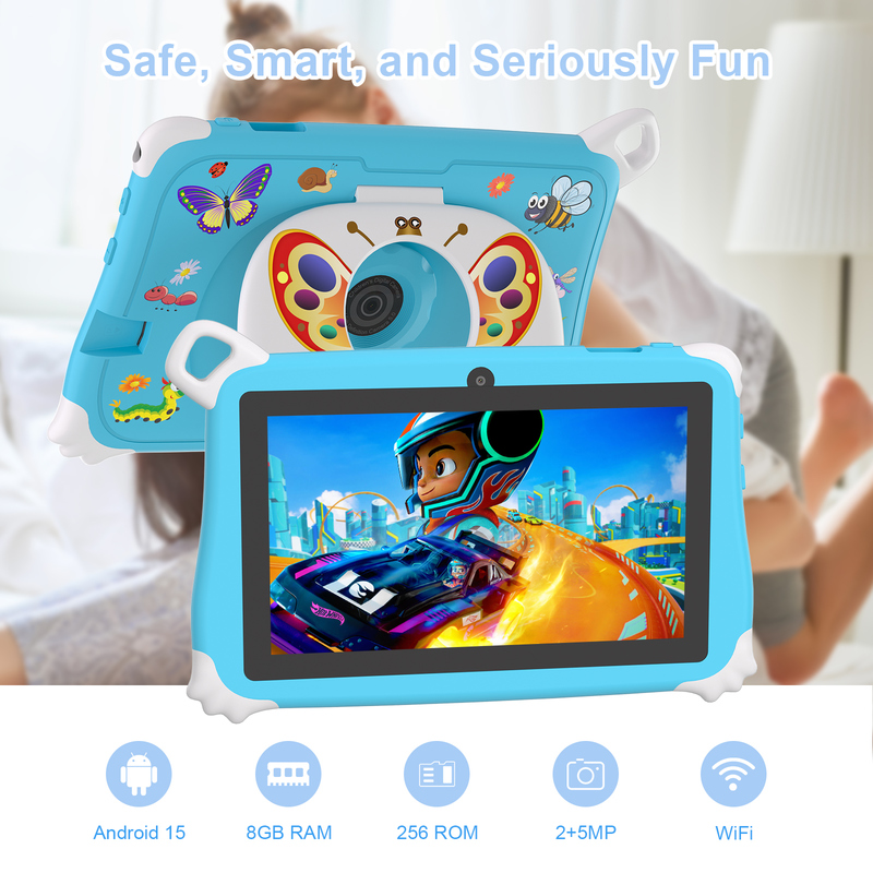 C Idea Android 15 Çocuk Tableti 8+256GB Eğitim Tableti Arkadaş APP ile Kidspad CM86 mavi