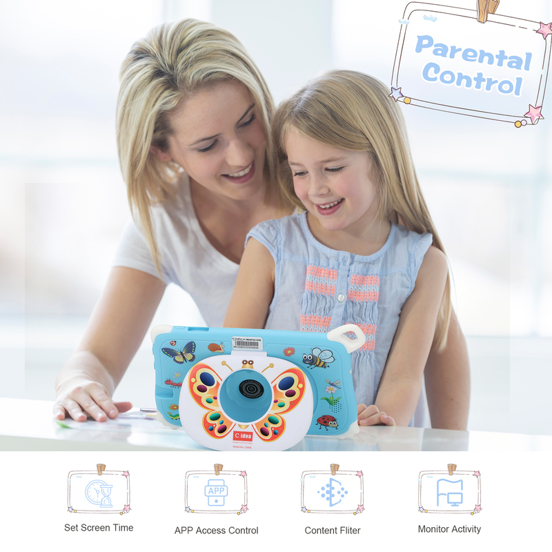 C Idea Android 15 Çocuk Tableti 8+256GB Eğitim Tableti Arkadaş APP ile Kidspad CM86 mavi