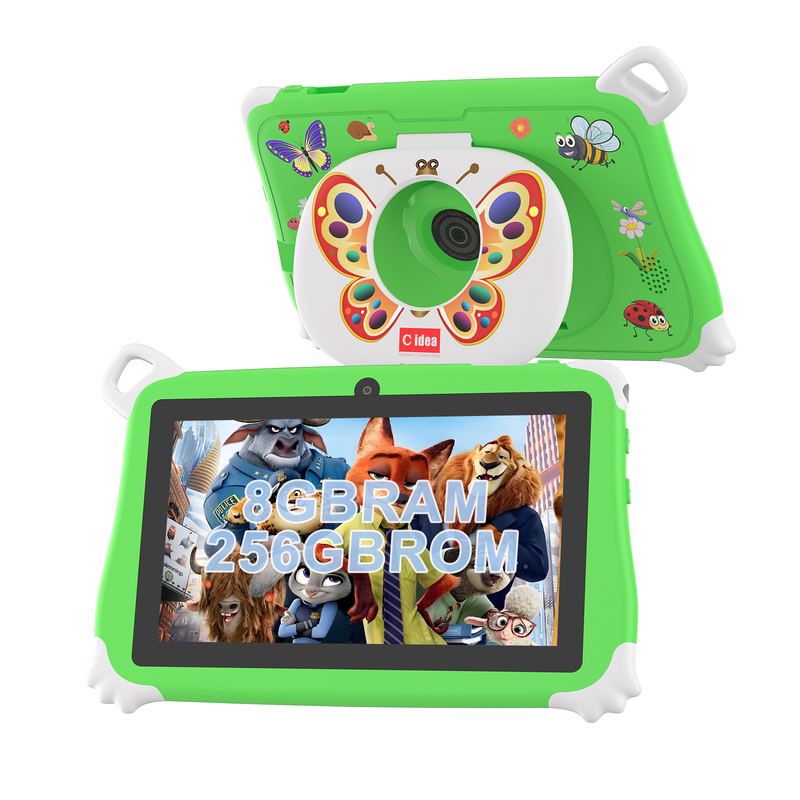 C Idea Android 15 Çocuk Tableti 8+256GB Eğitim Tableti Arkadaşça APP ile Kidspad CM86 yeşil
