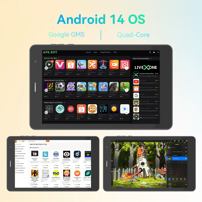 C idea Youth 8 İnç Tablet Android 15 Siyah Işık Ekranlı, WiFi, 8GB + 512GB, 800*1280 IPS incell CM828