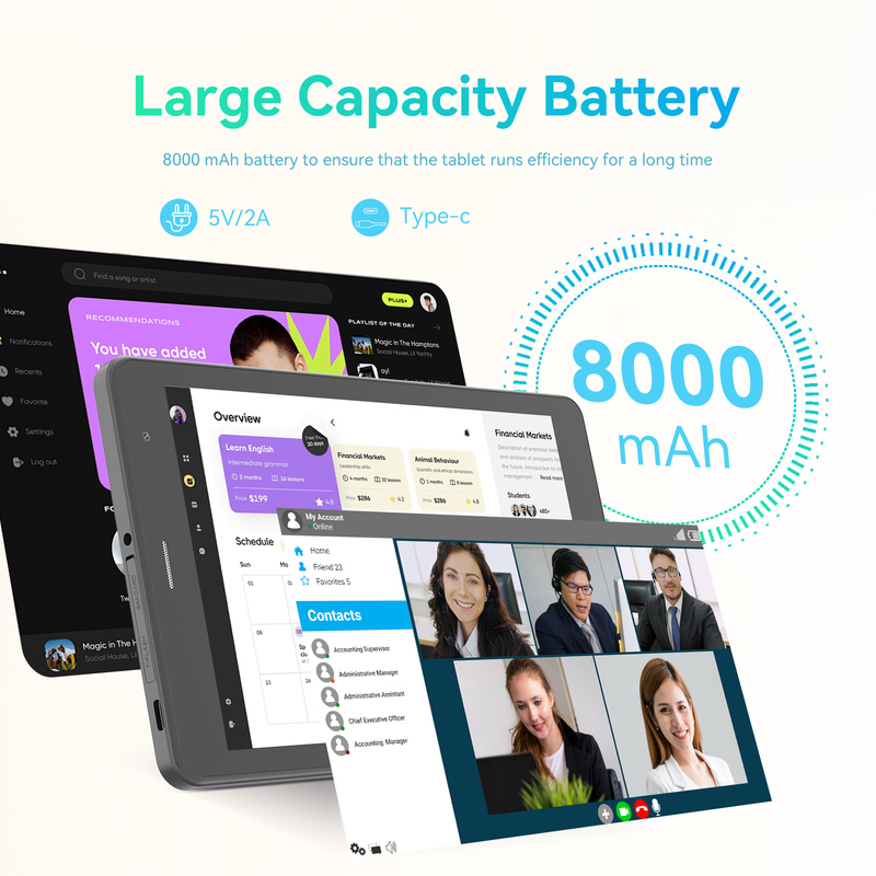 C idea Youth 8 İnç Tablet Android 15 Siyah Işık Ekranlı, WiFi, 8GB + 512GB, 800*1280 IPS incell CM828