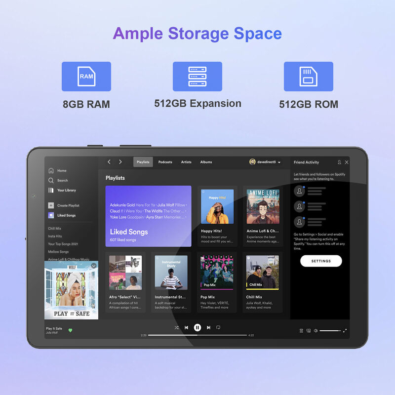 C fikir 8 Inch Smart Tablet PC Klavye ile 8GB RAM+512 ROM 800*1340 IPS incell Dokunmatik Ekran CM866 gri