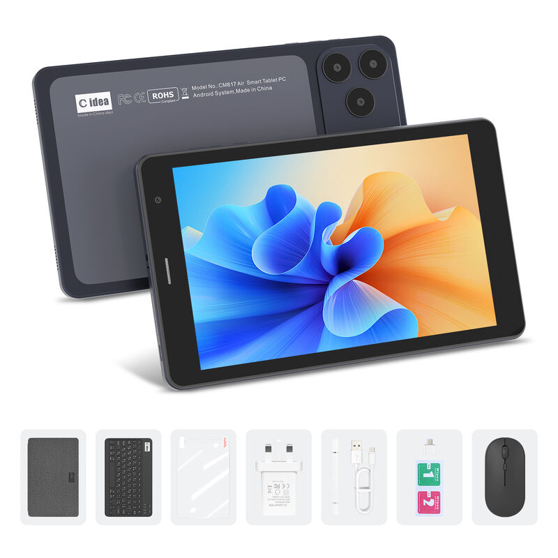 C fikir 7 inçlik Wifi Tablet Case ile 8+256GB Depolama Dört çekirdekli işlemci 600x1024 IPS dokunmatik ekran CM517 hava
