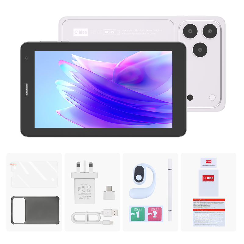 C fikir 7 Inch Android Akıllı Tabletler 8+256GB 8*CortexTm-A53 WiFi Tablet HD Dokunmatik Ekran CM517 hava