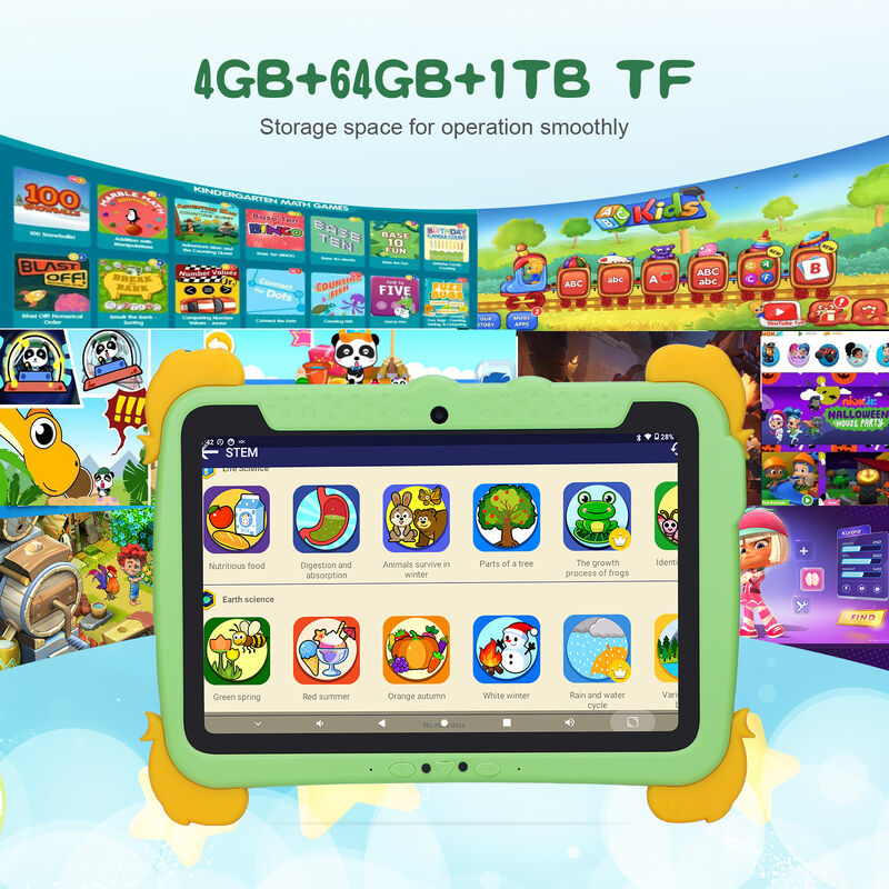 C fikir Çocuk Tab 10.1 inç Android 13 Tablet Çocuk için 4GB RAM 64GB ROM Göz Koruması 3-8 yaş arası çocuklar için dokunmatik ekran