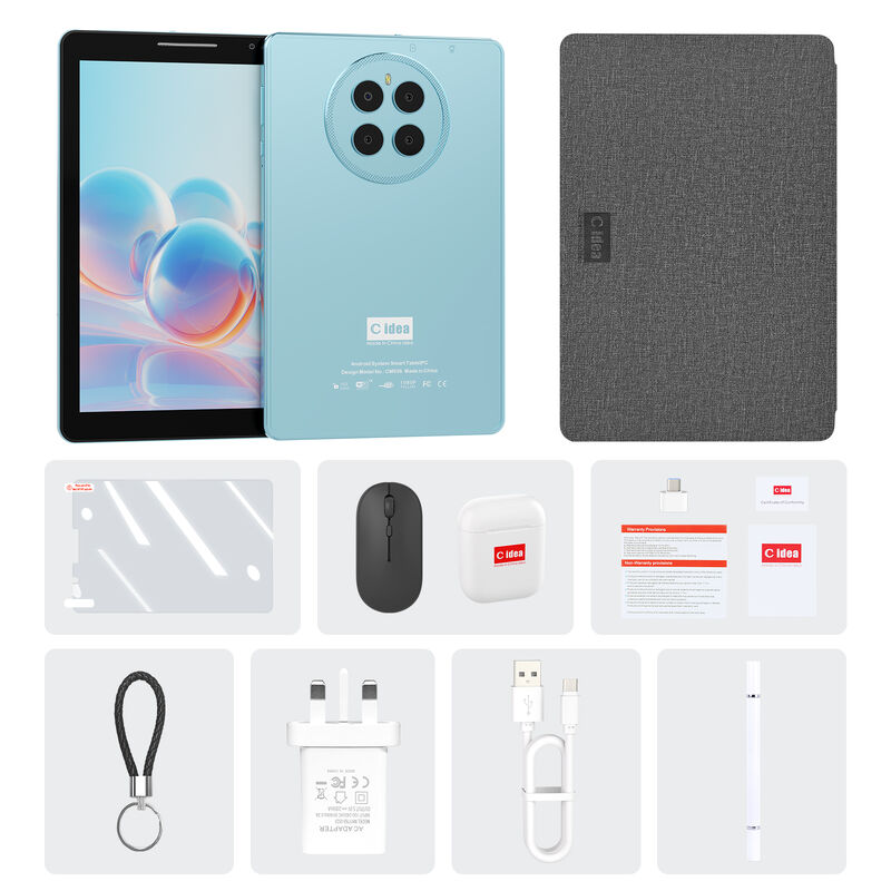 C Idea 8.68 Inch Tablet PC Android 16 Wi-Fi Kapasitif Ekran Çözünürlüğü Çift Kamera Eğlence ve İş Kullanımı CM936 (Mavi)