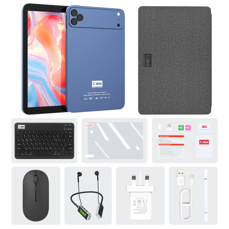 C Idea ODM/OEM 10.1 Inch Android 16 Business Tablet PC 8GB RAM 1TB Depolama Wi-Fi FHD Dokunmatik Ekran (CM10017 Air-Blue)